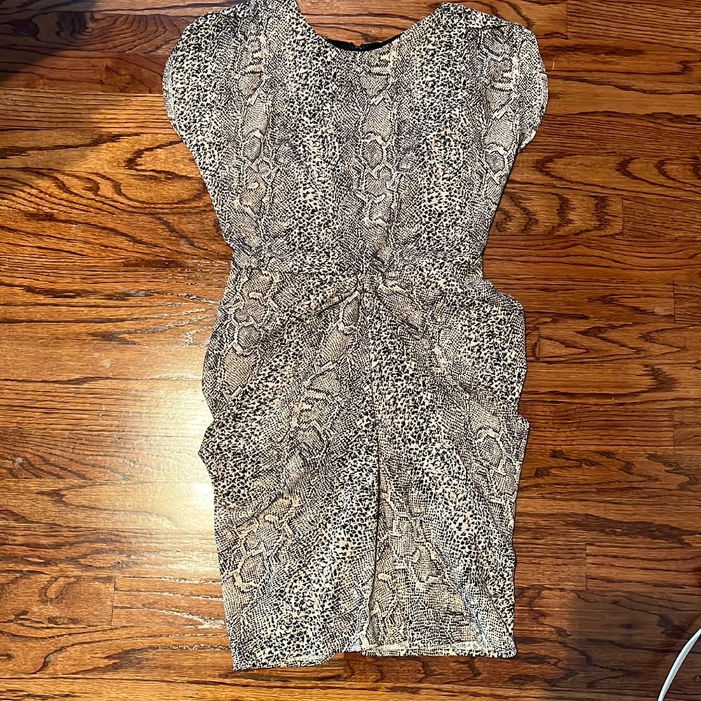 Snake print mini dress